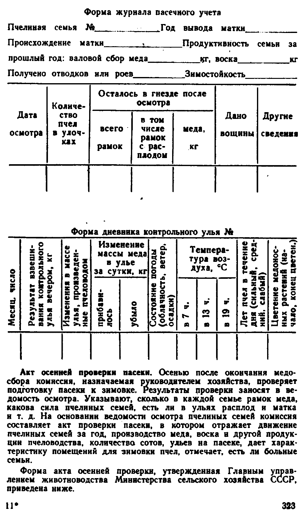 Журнал пчеловода образец